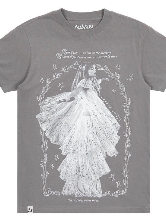 Taylor Swift Tops - Taylor Swift folklore Moment in Time August T-shirt Rhinestone official gray